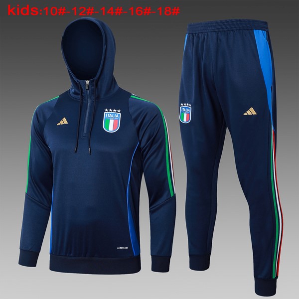 Niños Sudadera Con Capucha Italia 2024/25 Azul 3